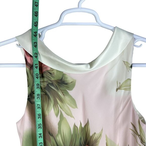 SL Fashions 10 Back Zip Sleeveless Floral Chiffon Dress Satin CowlNeck Bloomcore - Picture 11 of 15